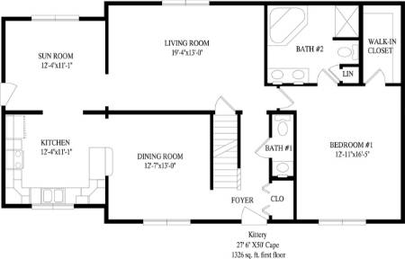 Kittery Modular Home Floor Plan First Floor